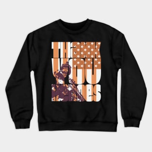 Thank You Heroes Soldier American Flag Crewneck Sweatshirt